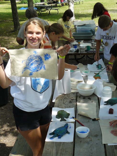 A Sea Grant sponsored function at which students produce artwork highlightingthe fauna of the Great Lakes