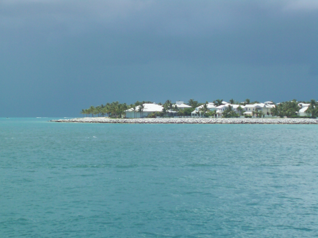 Homes along the waterfront seen while departing Key West