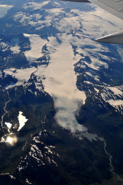 Tebenkof Glacier as seen on approach to Anchorage from the east