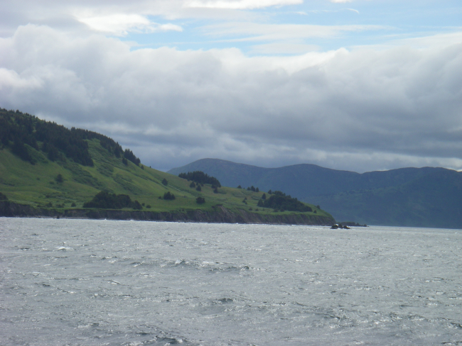 The entrance to Whale Pass from Shelikof Strait