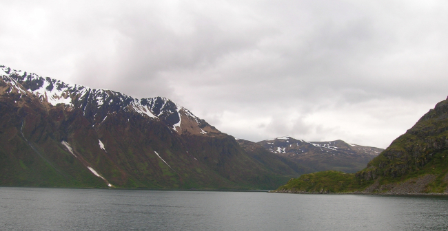 A quiet fjord used for calibrating acoustic gear on Kodiak Island