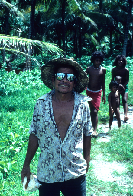 Micronesian islanders in the Caroline Islands