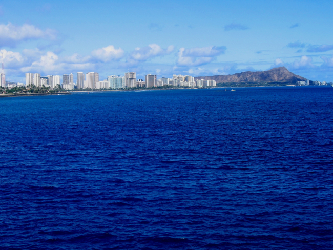Honolulu shoreline and Diamondhead