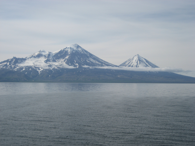 Pavlof Volcano on left and Pavlof Sister
