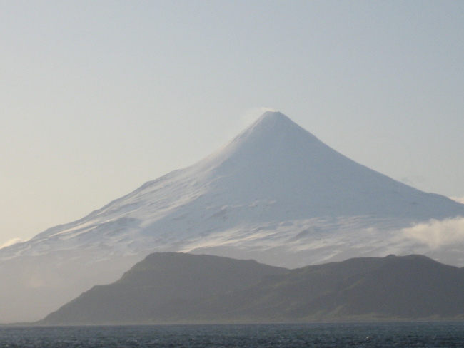 Shishaldin Volcano on a hazy day