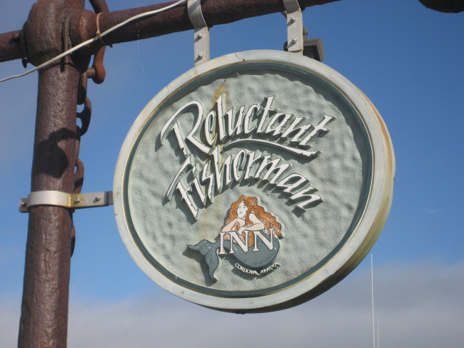 Signpost for the Reluctant Fisherman Inn