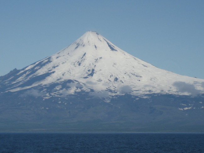Shishaldin Volcano in late summer