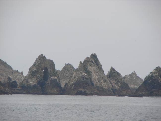 The rock formations known as the Devil's Teeth at the Farallon Islands
