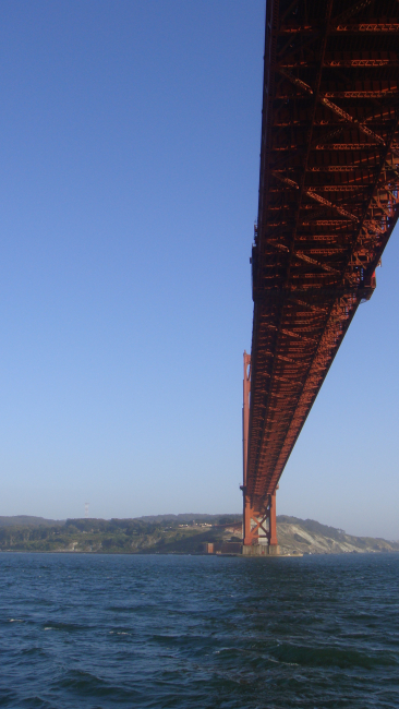 Passing under the Golden Gate Bridge looking to the south