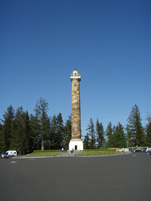 The Astoria Column o n Coxcomb Hill depicts the history of Astoria