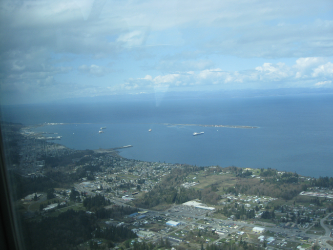 Aerial view of the harbor at Port Angeles