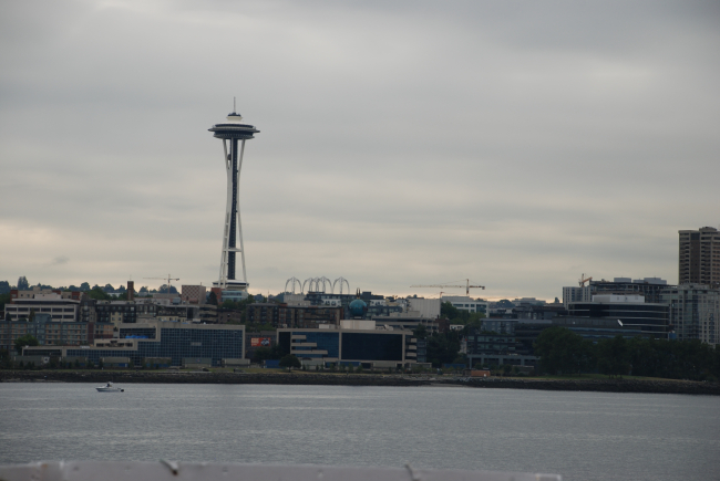 View of Seattle Space Needle from Elliott Bay