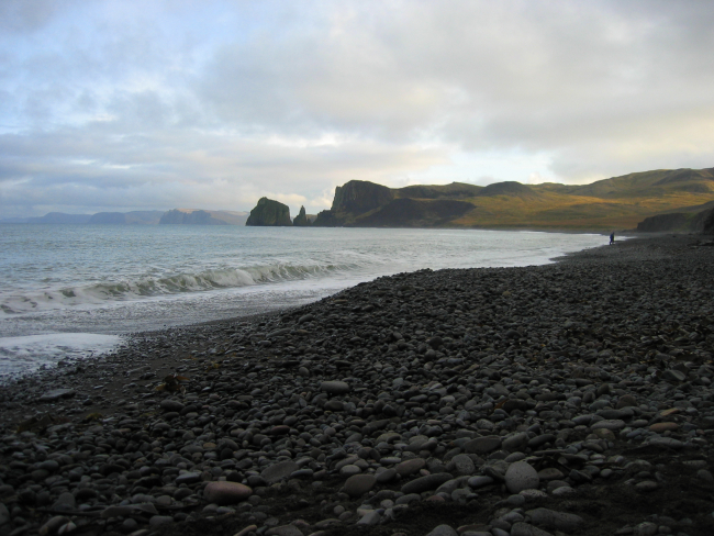 A boulder beach on the coast of St