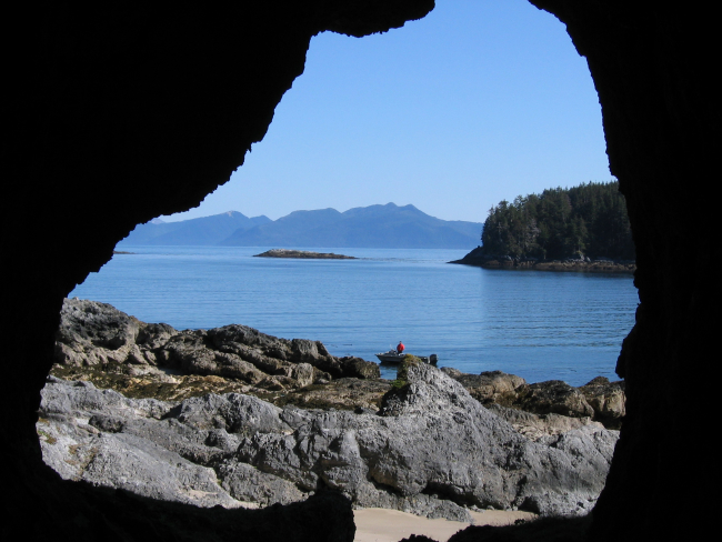 Looking out from a Sea cave in the Cape Decision area