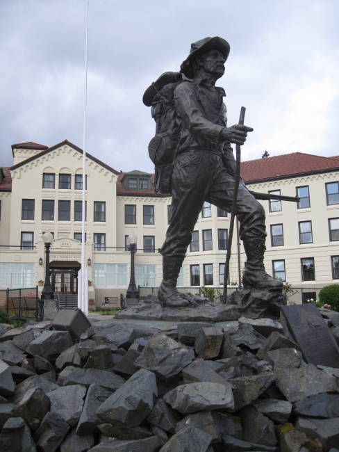 Statue of The Prospector at the Alaska Pioneers Home at Sitka