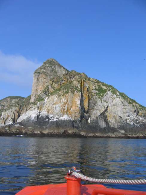 Vertical shoreline on Little Koniuji Island