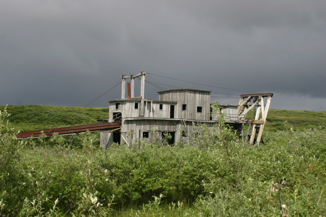 Abandoned gold dredge in Nome area