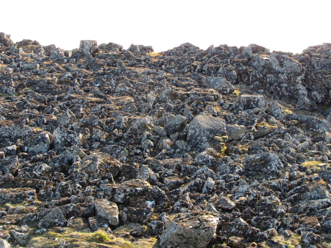 Frost heaved boulders at the summit of Little Diomede Island