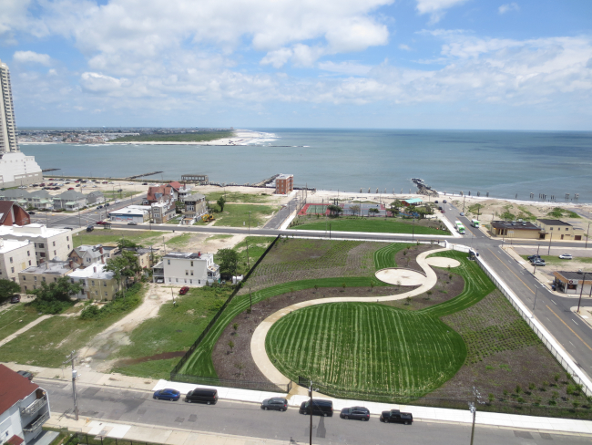 Looking northeast across Absecon Inlet from the top of Absecon Lighthouse