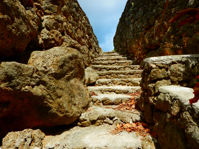 Steps leading to the shore dating from Spanish colonial days