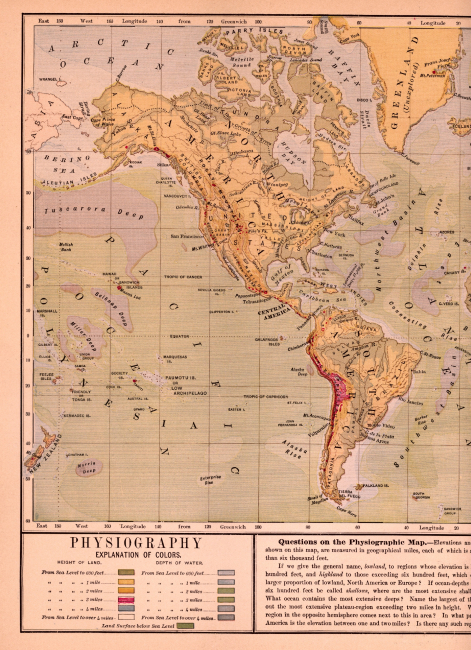 World map with ocean physiography published in 1887 inAppletons' American Standard Geographies Physical Geography , pp