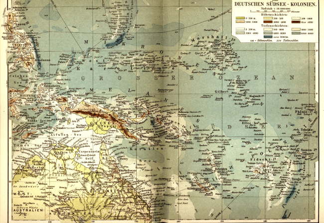 A map of Germany's western Pacific colonies as of 1910