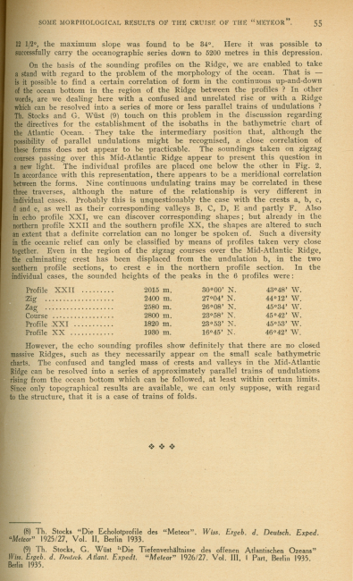 4th page of Some Morphological Results of the Cruise of the METEORJanuary to May 1938 by Gunther Dietrich