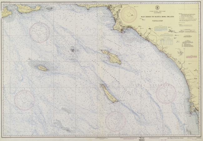 C&GS; Chart 5101A, 1939, a prototype chart incorporating bathymetry acquiredwith RAR navigation by the C&GS; out to oceanic depths