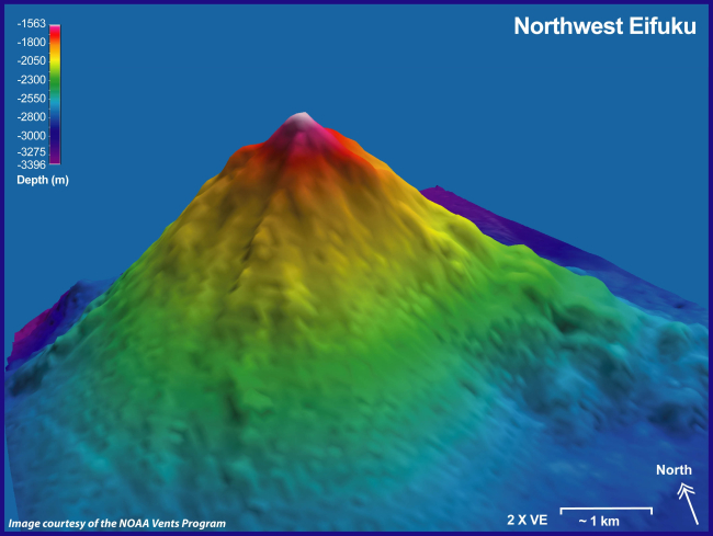 3-D view of Northwest Eifuku Volcano
