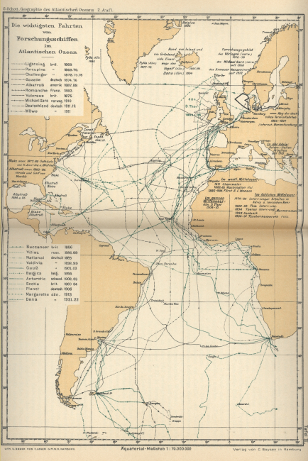 The major oceanographic expeditions in the Atlantic Ocean up to 1924 by GerhardSchott