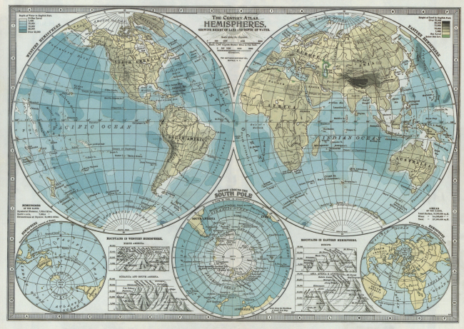 The Century Atlas topographic/bathymetric map of the World