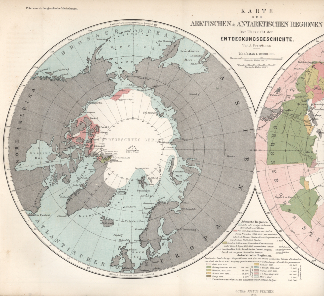 Map of the Arctic and Antarctic Regions as published in Petermann'sGeographische Mittheilungen 1865