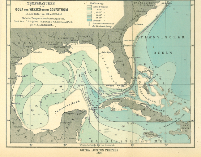 Temperature of Surface Waters of the Gulf of Mexico and Gulf Stream byAdolph Lindenkohl of the U