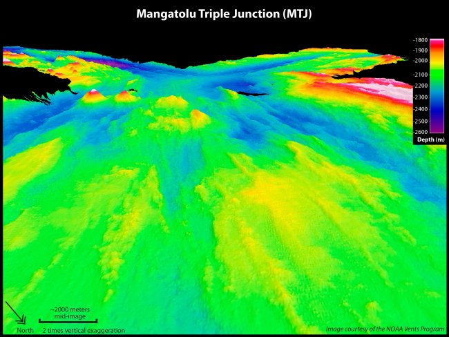 A multi-beam survey and 3-D image of the Mangatolu Triple Junction