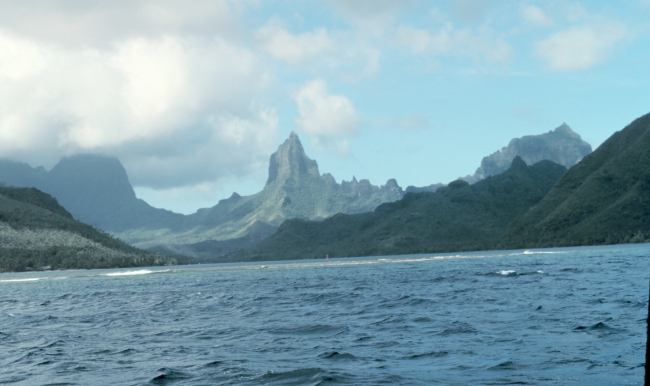 A Matterhorn of the South Pacific seen from offshore