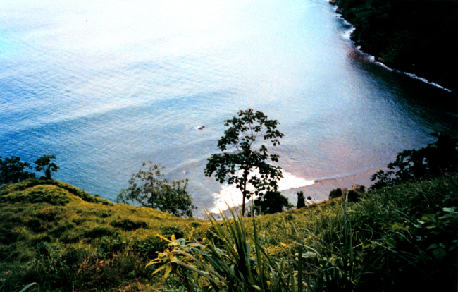 A view from the hills of Isla Cocos