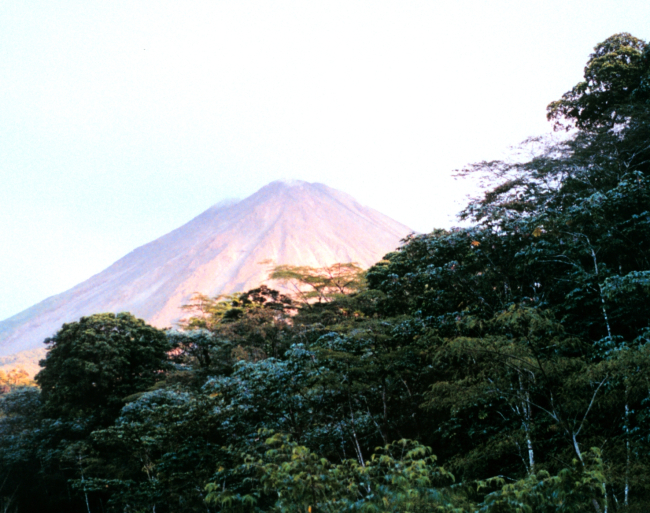 Arenal Volcano seen above the rain forest