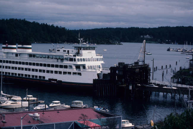 Ferry boat ELWHA docked at the Friday Harbor ferry terminal