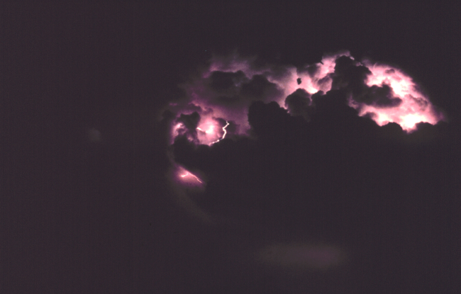 Storm clouds from night-time thunderstorm
