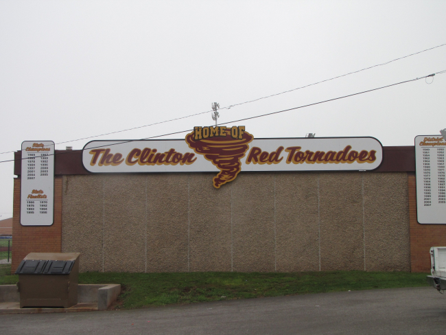 Clinton, Oklahoma, home of the Red Tornadoes