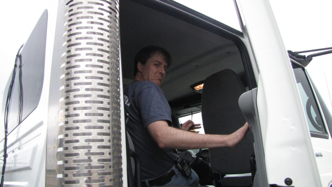 NSSL's Ted Mansell in the N)-XP radar truck