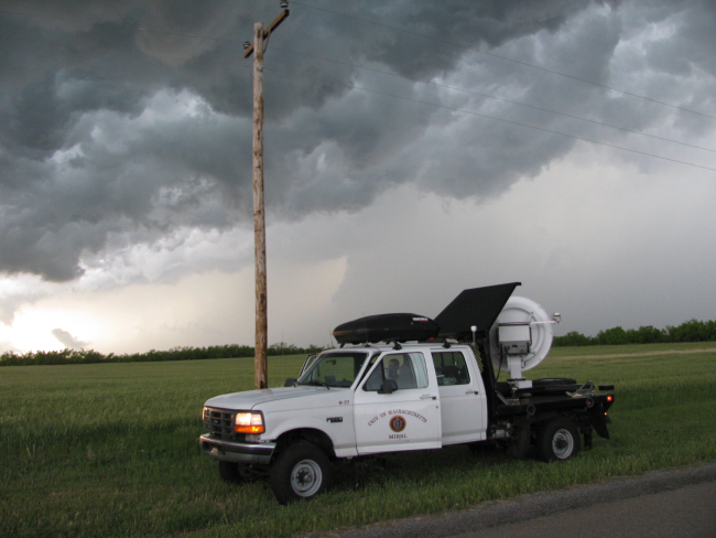 W-band radar scanning a storm