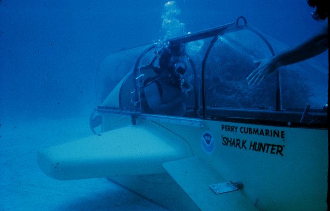 The Perry Cubmarine wet sub carries two divers at speeds of up to 5 knots