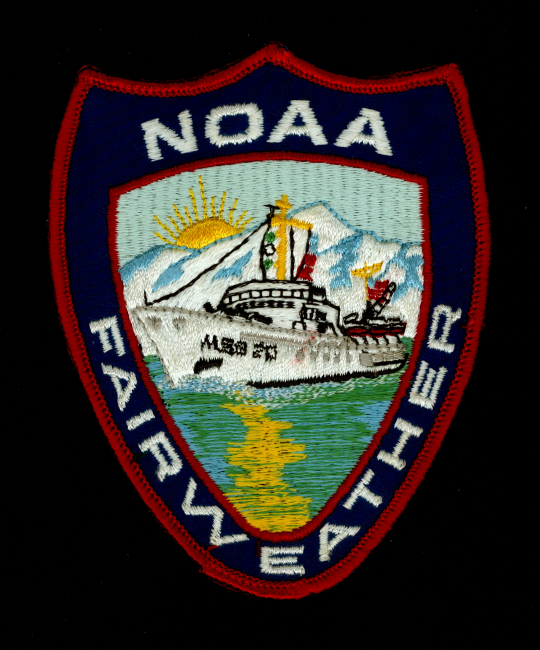 NOAA Ship FAIRWEATHER patch signifying its mission of surveying Alaskanwaters