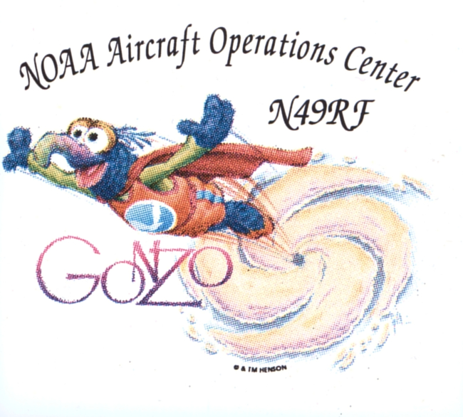 Emblem designed by Jim Henson of NOAA Gulfstream IV (G-IV)Hurricane Hunter N49RF designated Gonzo