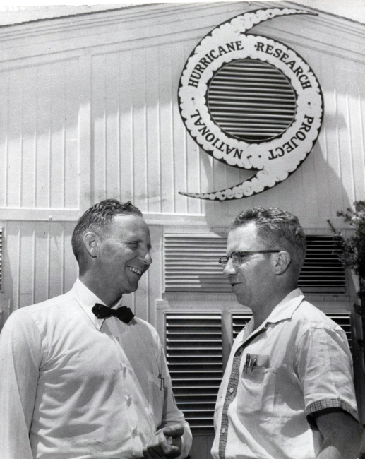 Robert Simpson on left, co-developer of the Saffir-Simpson Hurricane IntensityScale