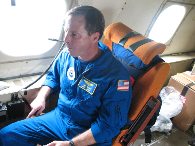 Joe Bosko, scientific systems analyst, on flight into Hurricane Ike