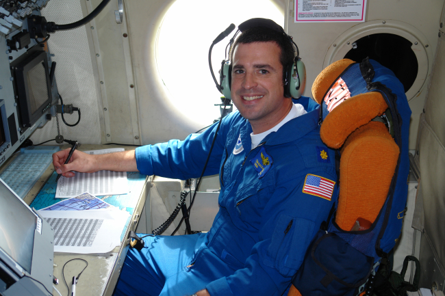 Lieutenant Commander Tim Gallagher on NOAA P-3 hurricane mission