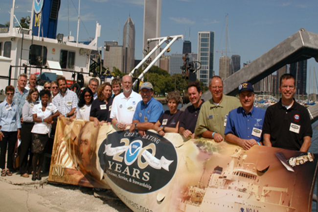 NOAA representatives from around the Great Lakes region co-hosted a day-longevent with Chicago's Shedd Aquarium as part of NOAA's 200th Celebration