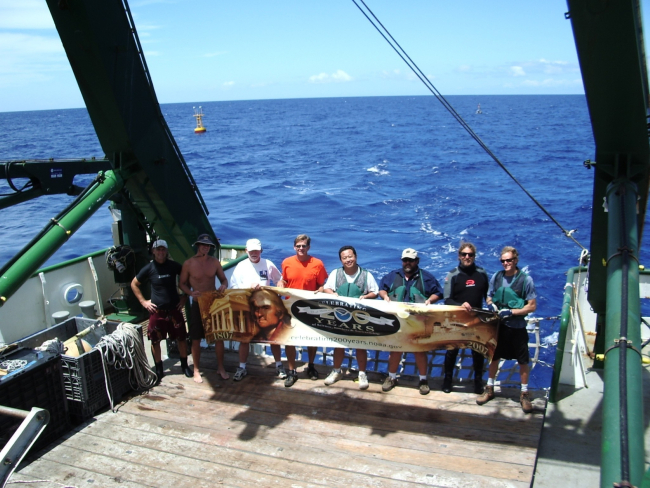 Beginning its second decade of continuous operations the Marine Optical Buoy(MOBY) was successfully deployed from the University of Hawai'i ResearchVessel Ka'imikai-O-Kanaloa (KOK) in Hawaiian waters off Lana'i